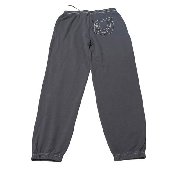 True Religion 208639C Contrast Foldover Boyfriend Joggers Gray Size Medium New - Picture 3 of 5